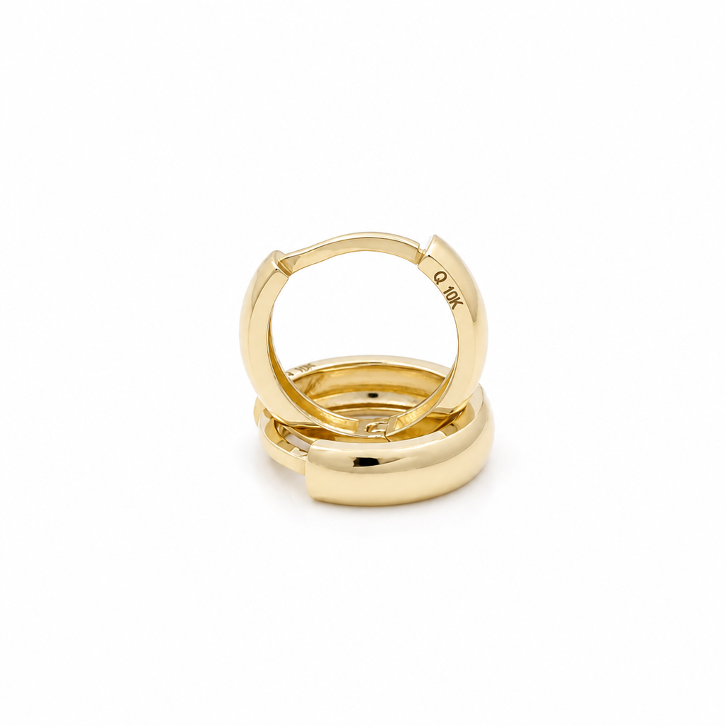 10K Yellow Gold Fashion Plain Hoops Earrings  / Size: 3mm x 9.5 mm / Weight: 1.3 GR / DQEH0FS3X9.5