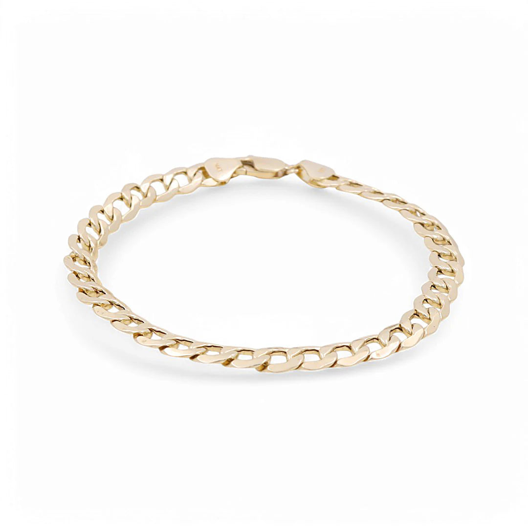 14K Yellow Gold Curb Women's Bracelet / Size: 4mm 7" / Weight: 4.7 GR / FCMCHCB4-7