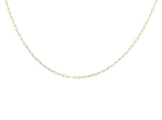 14K Yellow Gold Paper Clip Chain / Size: 2MM 18" / Weight: 3.8 GR / CSCH4PC2-18