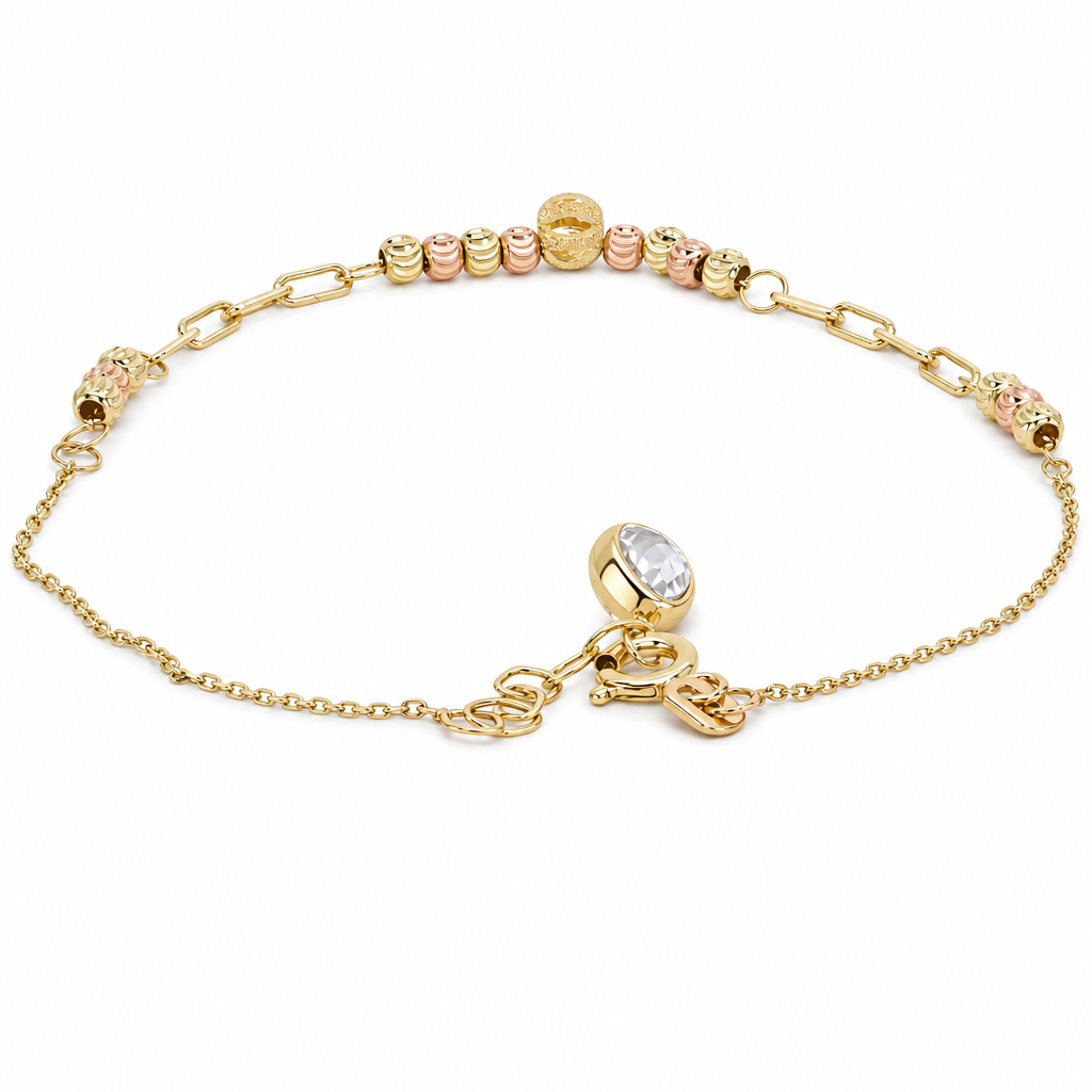 14k Yellow Gold Fashion Women's Bracelet with Balls / Size: 7" / Weight: 2 GR / BCFWB4BLL
