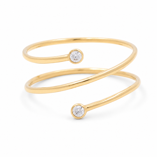 14K Yellow Gold Fashion Women's Rings with Cz / Size: 7 / Weight: 1.2GR / 635-00585