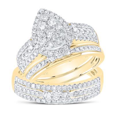 14K Yellow Gold Diamond Trio Set / Size 7 & 10 / Stone: 1 5/8 Ctw Diamond / 173465