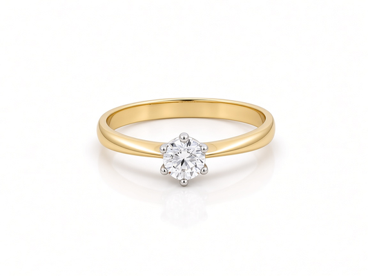 Anillo de compromiso para mujer de oro amarillo 10K / Piedra: Zirconia / Talla: 7.5 / Peso: 1.3 GR / CQWR0ER