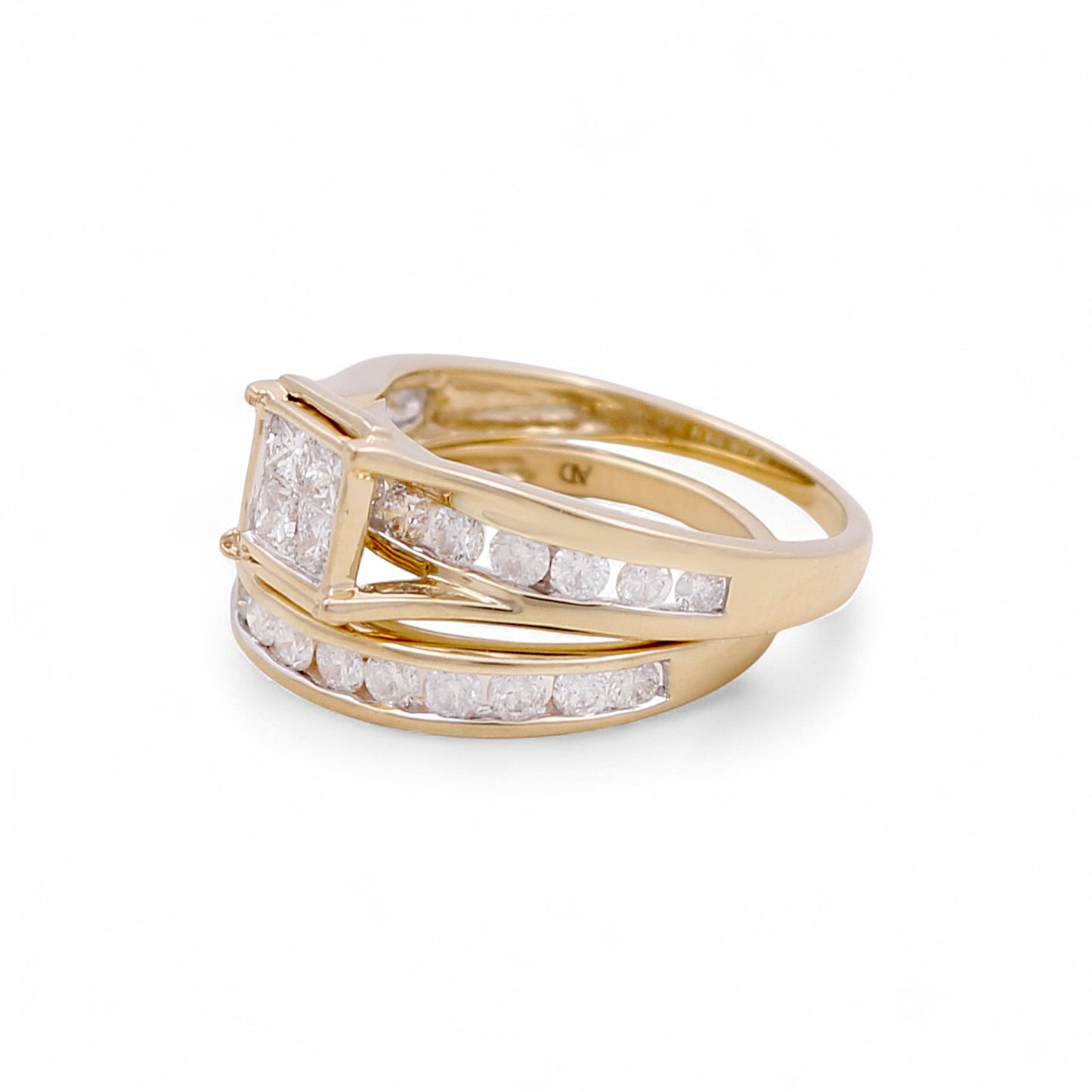 10K Yellow Gold Diamond Women's Bridal Set / Stone: 1.50CT / Size: 7 / 77861Y