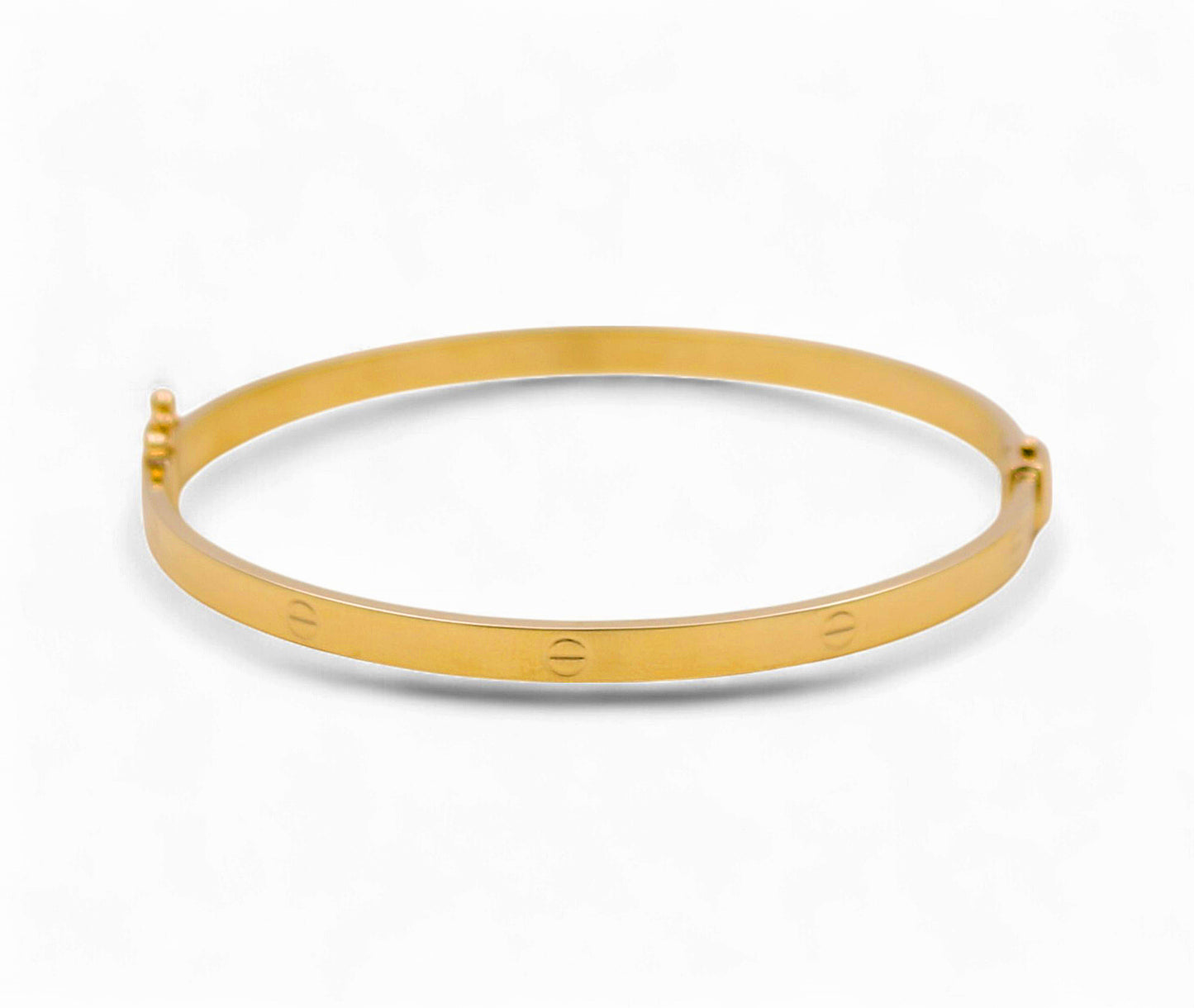 14K Yellow Gold Semisolid Fashion CT Bangle Bracelet / Size:2.5mm-18'' / Weight:3.3GR / CCFWB4CT-1