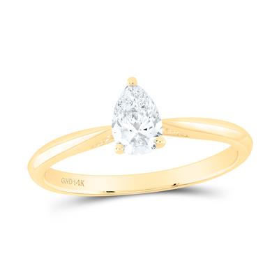 14K Yellow Gold Women's Diamond Engagement Ring / Size: 7.5 / 182376