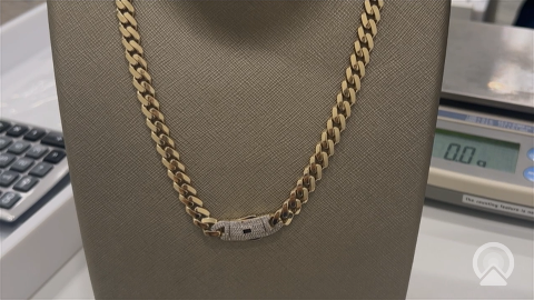 10K Yellow Gold Monaco Semisolid Chain / Stone: Cz / Size: 7.5mm 20" / Weight: 16.4GR / CVCH0MON7.5-20