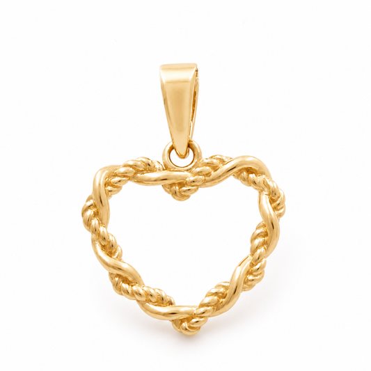 14K Yellow Gold Fashion Heart Pendant / Weight: 1GR