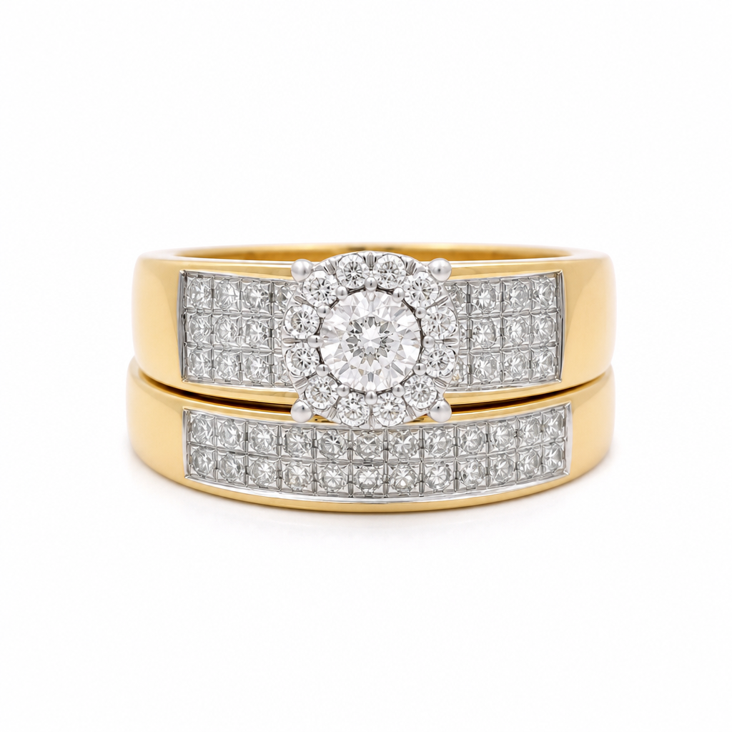 14K Yellow Gold Diamond Trio Set / Size: 7 / 10