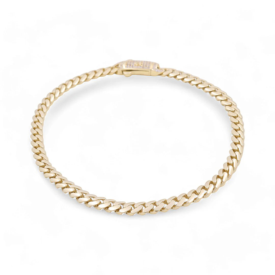 10K Yellow Gold Monaco Woman's Bracelet / Size: 7mm 7.5" / Weight: 9GR / COWB0MON7-7.5