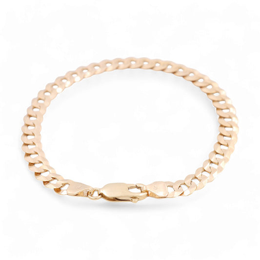 14K Yellow Gold Solid Curb Bracelet / Size: 4.5mm 8" / Weight: 5 GR / FCEEMB4CB4.5-8