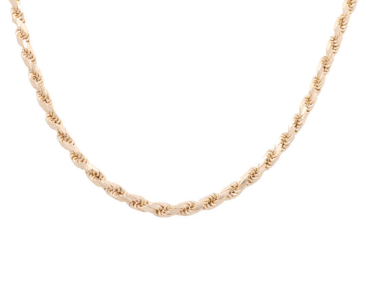 14K Yellow Gold Semisolid Rope Chain / Size: 5mm x 23.5” / Weight: 30.5 GR / CSCH4RP