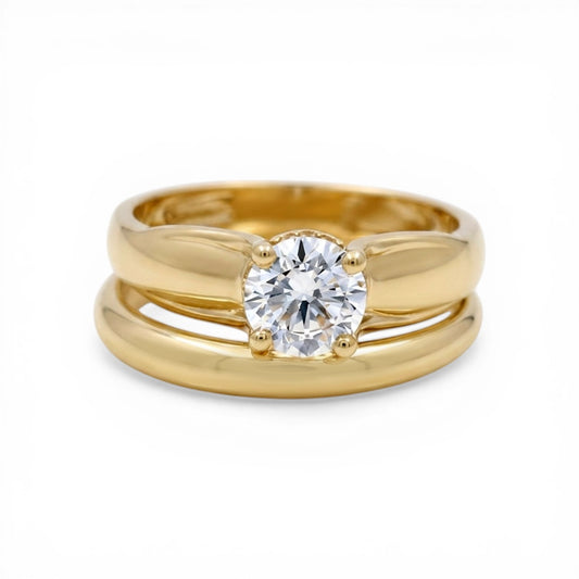 10K Yellow Gold Women’s Bridal Set / Stone: Cz / Size: 8 / Weight: 4 GR / CLBWR0BS-4