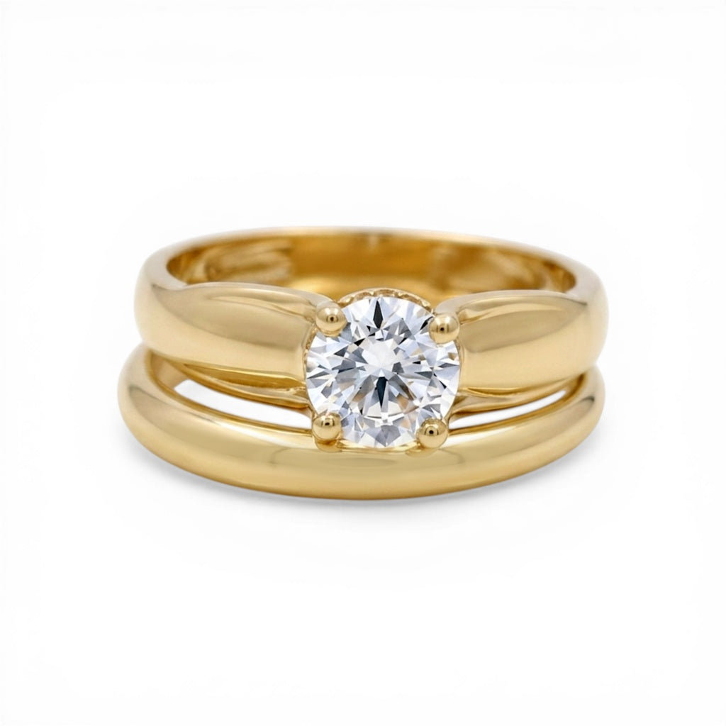 10K Yellow Gold Women’s Bridal Set / Stone: Cz / Size: 8 / Weight: 3.9 GR / CLBWR0BS-4