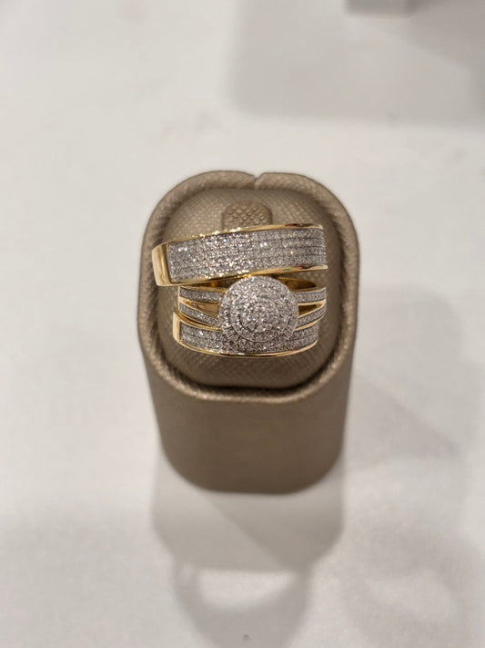 14K Dia Yellow Gold Diamond Trio Set / Size: SZ:7 & SZ:10 /   / 153560