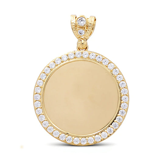14K Yellow Gold  Medal Pendant with Cz / Weight: 4.6 GR / CCAPD4MD