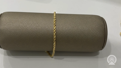 10K Yellow Gold Semisolid Men's Rope Bracelet/ Size:3.2mm 8" / Weight:2.1gr / HCCAWB0RP3.2-8