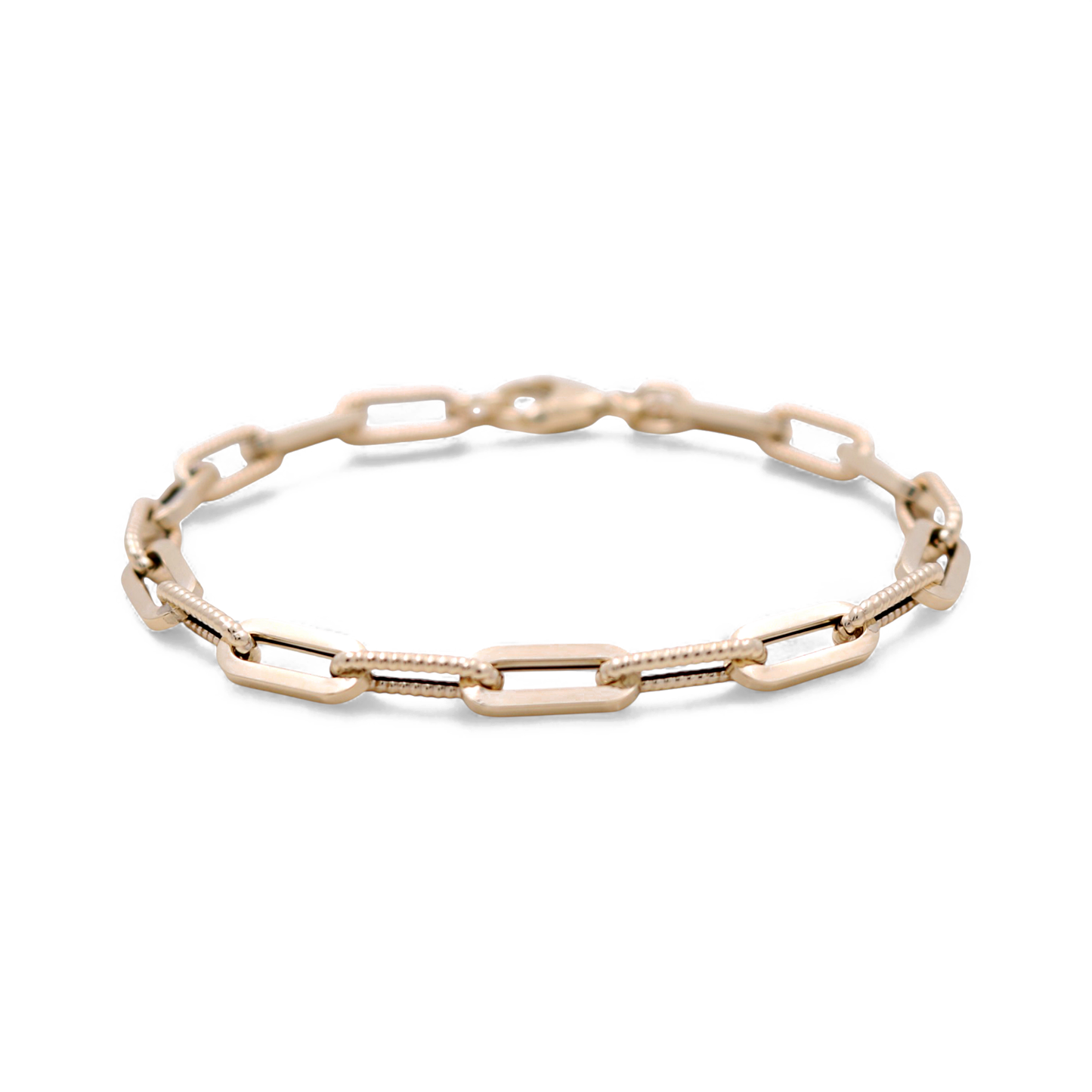 14K Yellow Gold Semisolid Fashion Women's Bracelet / Size: 7" / Weight: 2.8 GR / ICWB4FS-1