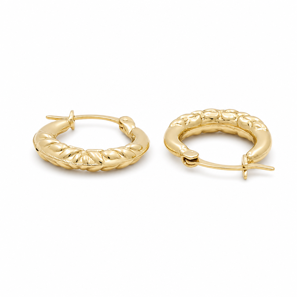 10K Yellow Gold Fashion Hoops Earring / Size: 3mm-10mm / Weight: 0.8 GR / DQEH0FS3X10