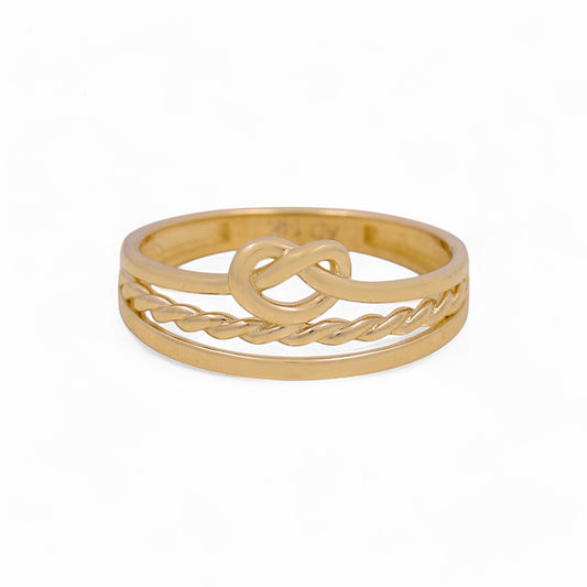 Anillo Nudo Mujer Oro Amarillo 14K / Peso: 2.5 GR / Talla: 7 / Y24-299