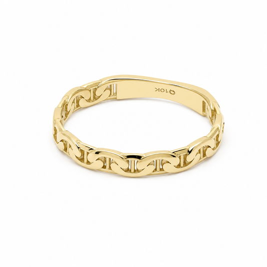 10K Yellow Gold Fashion Women's Marine Ring / Size: 9.25 / Weight: 2.2 GR / DQWR0MR