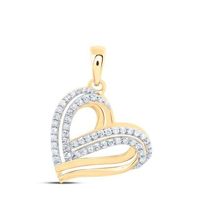 10k Dia Yellow Gold Woman's Diamond Heart Pendant / Stone: 1/3CTW / 186152