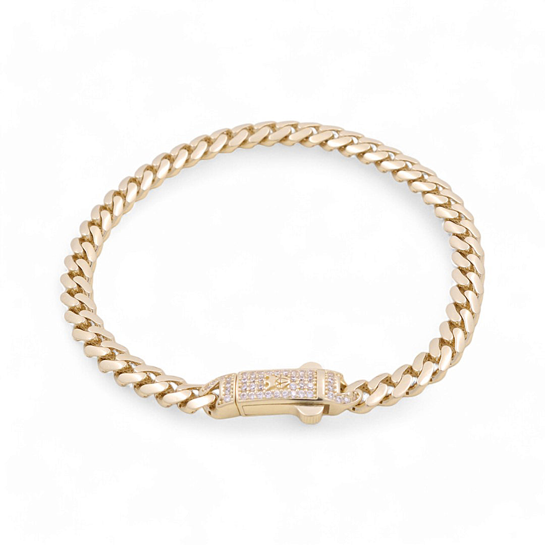 14K Yellow Gold Monaco Bracelets / Stone: Cz / Size 5mm 7.5" / Weight 10.3 GR / COWB4MON5-7.5