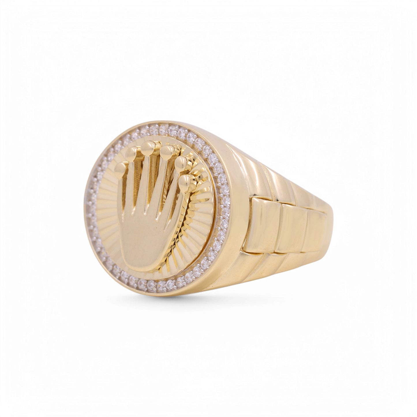 14K Yellow Fashion RX Men's Ring with Cz / Size: 10 / Weight: 9 GR / KEEMR4RX-1