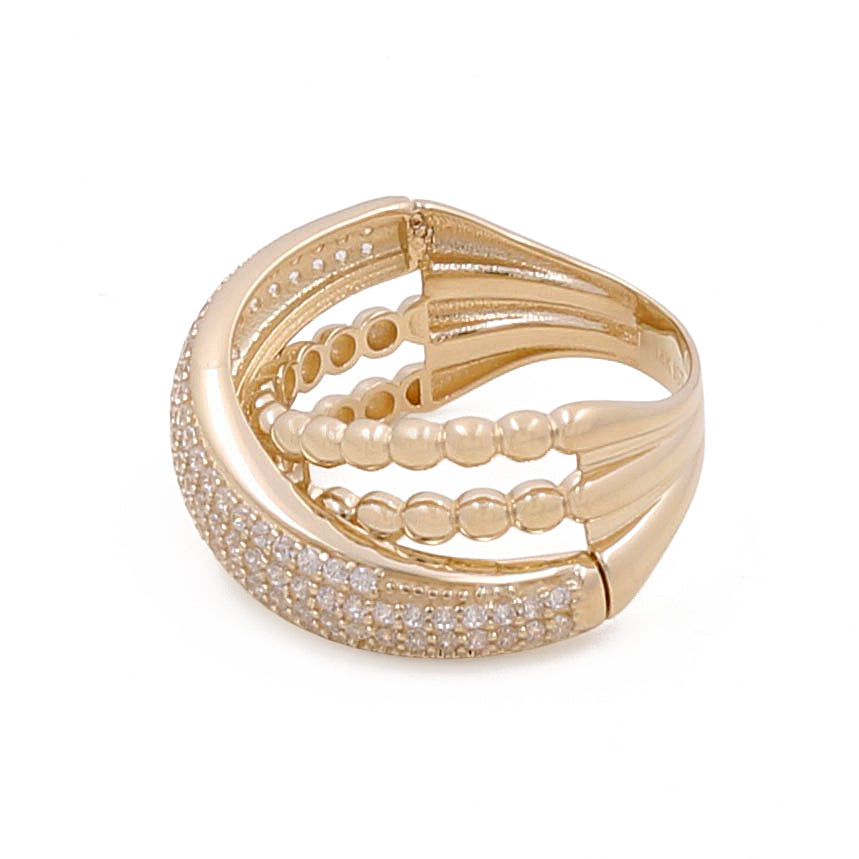 14K Yellow Gold Women’s Fashion Ring / CZ / Size 8 / Weight: 4.7 GR / COWR4FS-103