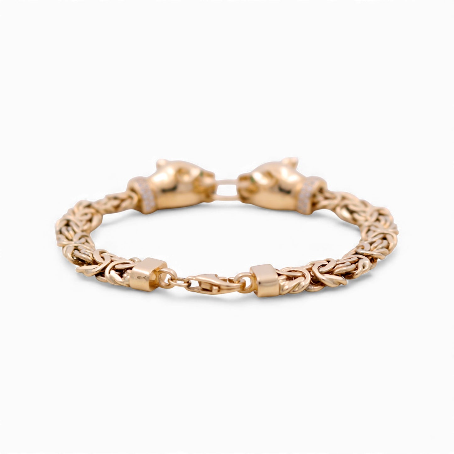 10K Yellow Gold Woman's Fashion Bracelet With Panther / Size: 7.5" / Weight: 15.5 GR / CCWB0PT