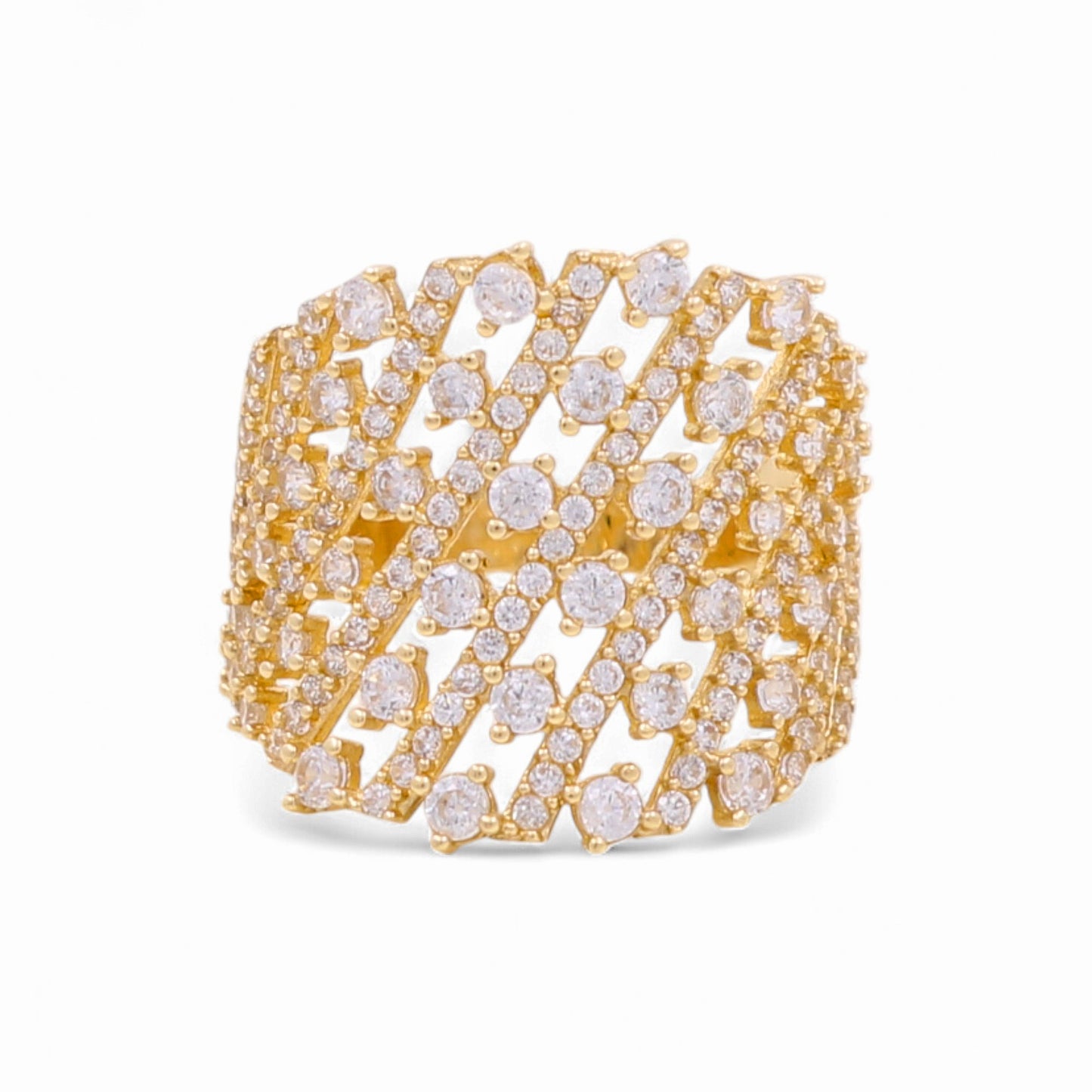 14K Yellow Gold Fashion Women’s Ring with Cz / Size: 7.5 / Weight: 4.2 GR / COWR4FS-161