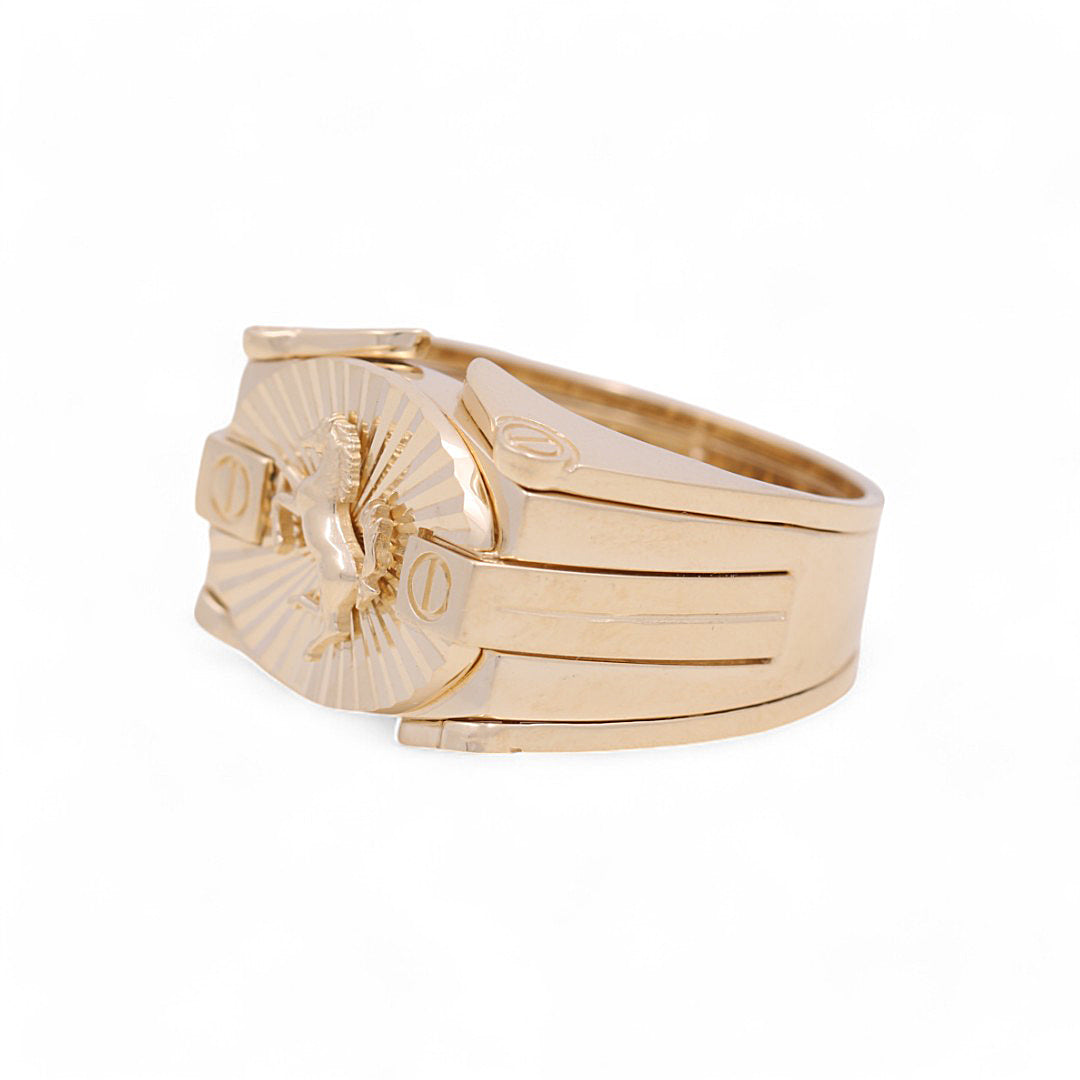 14K Yellow Gold Horse Men's Ring / Size: 11 / Weight: 12.4 GR / 711-99999