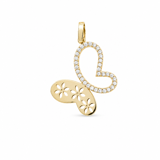 14K Yellow Gold Butterfly Pendant / Weight: 1.2 GR / P53P-1058