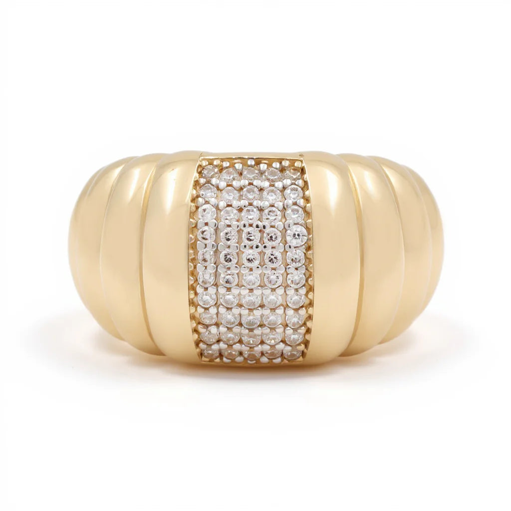 14K Yellow Gold Fashion Women's Ring with CZ / Size 7 / Weight: 4.4 gr / DOWR4FS-6