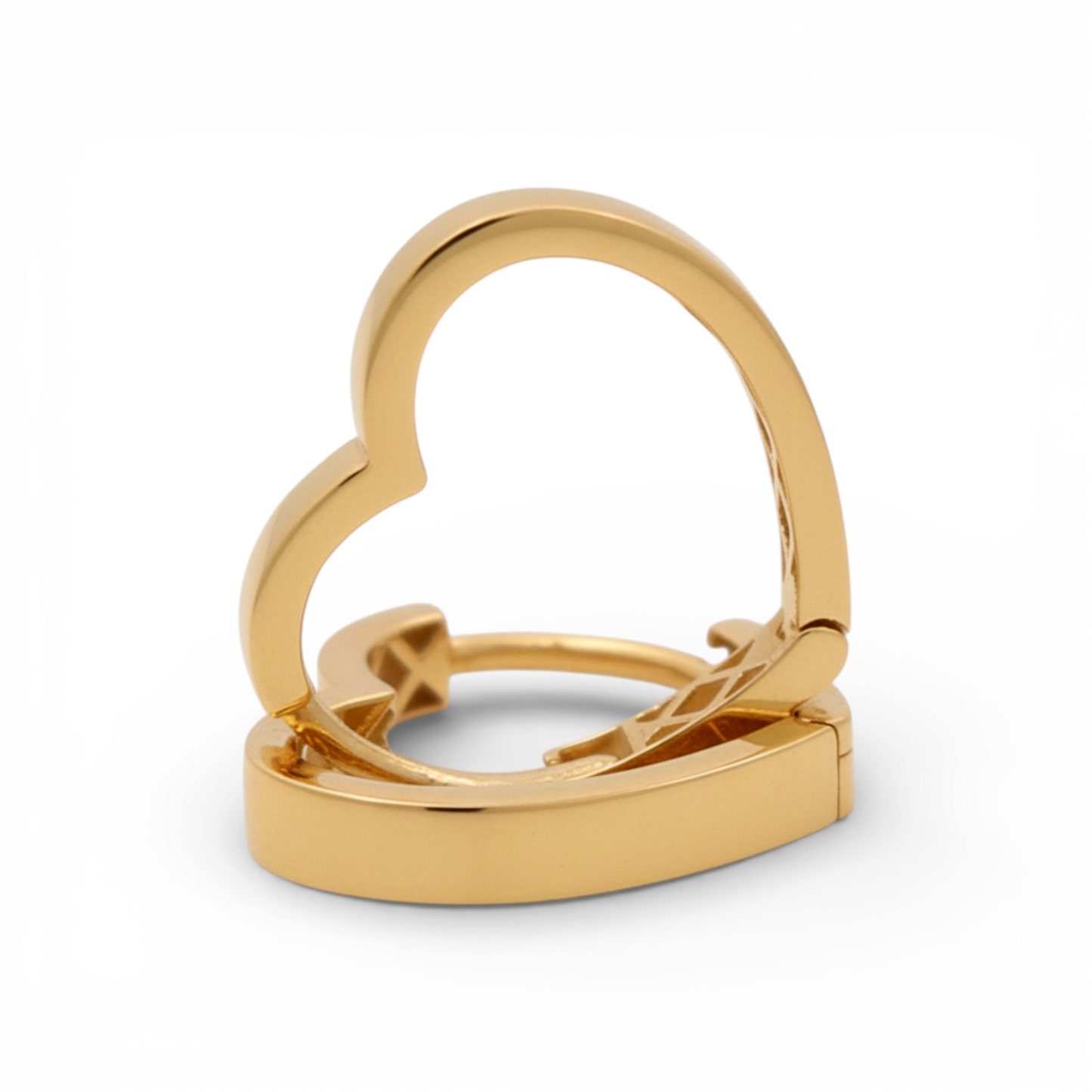 14K Yellow Gold Heart Hoops Earrings / Weight: 2.1 GR / P53E-97