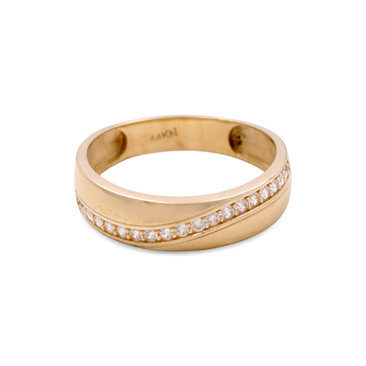 14K Yellow Gold Men’s Wedding Band / Stone: Cz / Size: 10.5 / Weight: 2.9 GR