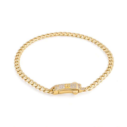 14K Yellow Gold Semisolid Monaco Bracelet / Stone: Cz / Size: 5mm 7.5" / Weight: 10 GR / MOWB4MON5-7.5