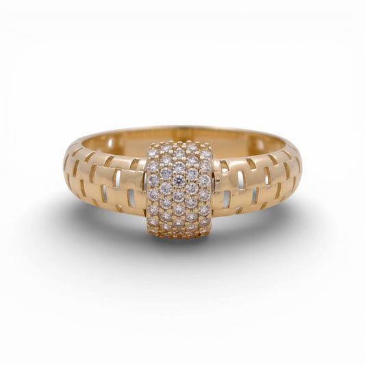 14K Yellow Gold Fashion Women's Ring with Cz / Size: 8 / Weight: 2.4 GR / Y24-716