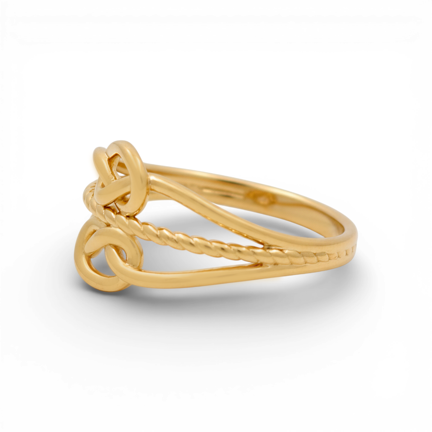 14K Yellow Gold Two Knots Women's Ring / Size: 7.5 / Weight: 2.7 GR / Y24-302