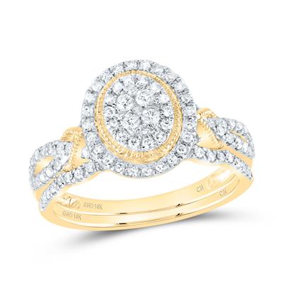 10k Dia Yellow Gold Diamond Woman's Bridal Set Ring / Size: sz7 / Weight:  / 180165