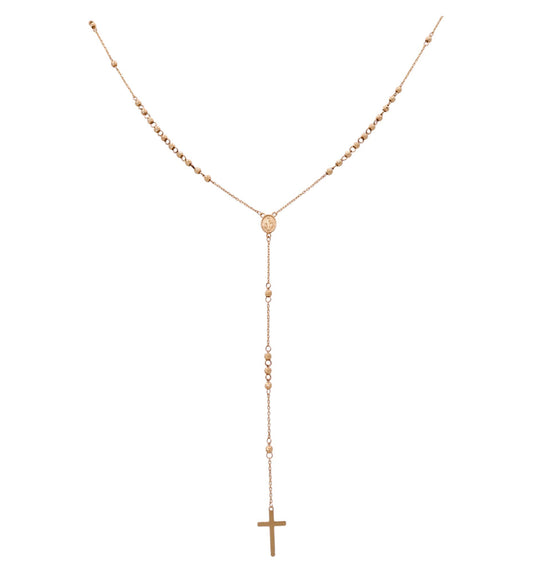 14K Yellow Gold Rosary with Diamond Cut / Size: 18" / Weight: 5.3 GR / DQNK4RS-1