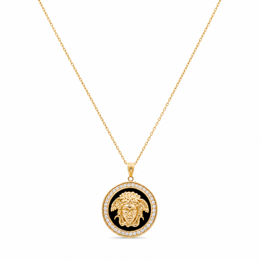 14k Yellow Gold Fashion VS Chain with Cz / Size: 18" / Weight: 14.3 GR