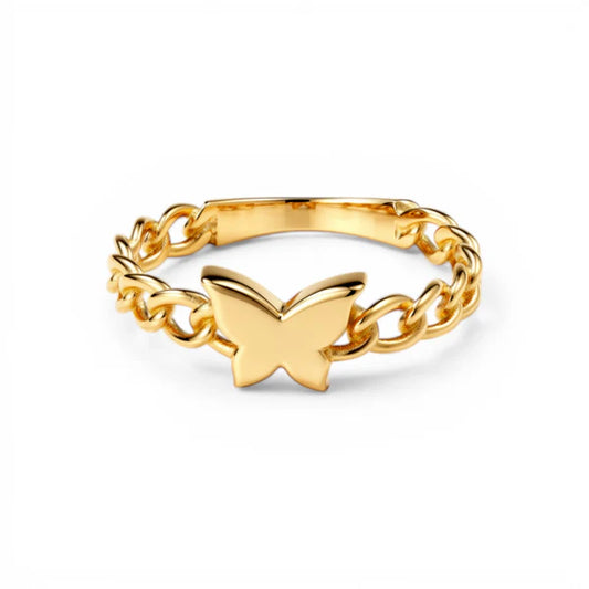 10K Yellow Gold Butterfly Women's Ring / Size: 8.25 / Weight: 1.5 GR / DQWR0BT