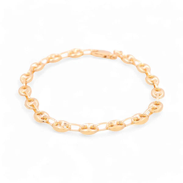 10K Yellow Gold SemiSolid Fashion GG Bracelet / Size: 6mm 8.5" / Weight: 6.8gr / DCSMB0GG6-8.5
