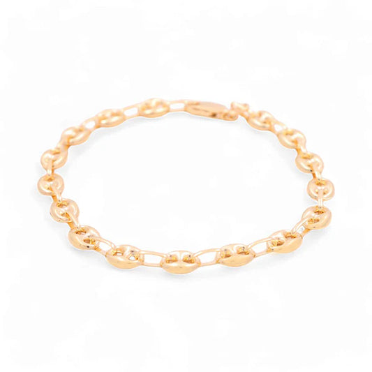10K Yellow Gold SemiSolid Fashion GG Bracelet / Size: 6mm 8.5" / Weight: 6.8gr / DCSMB0GG6-8.5