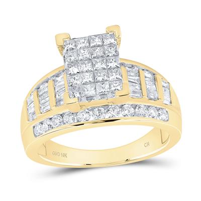10k Yellow Gold Diamond Engagement Ring / Size: 7 / 80979