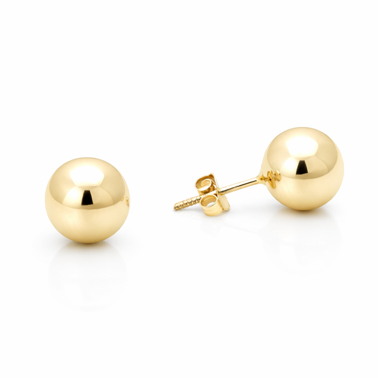 14k Yellow Gold Ball Stud Earrings / 6-B-8