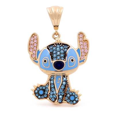 10K Yellow Gold Stitch Pendant with Cz and Colors / Weight: 3 GR / DQPD0FS-1