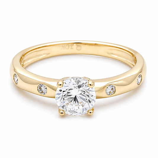 10K  Yellow Gold Engagement Women's Ring / Size:6.25 / Weight: 1.7 GR / DQWR0ER-1