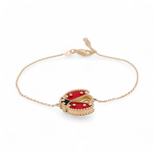 14K Yellow Gold Ladybug Women's Bracelet / Size: 7" / Weight: 3.4 GR